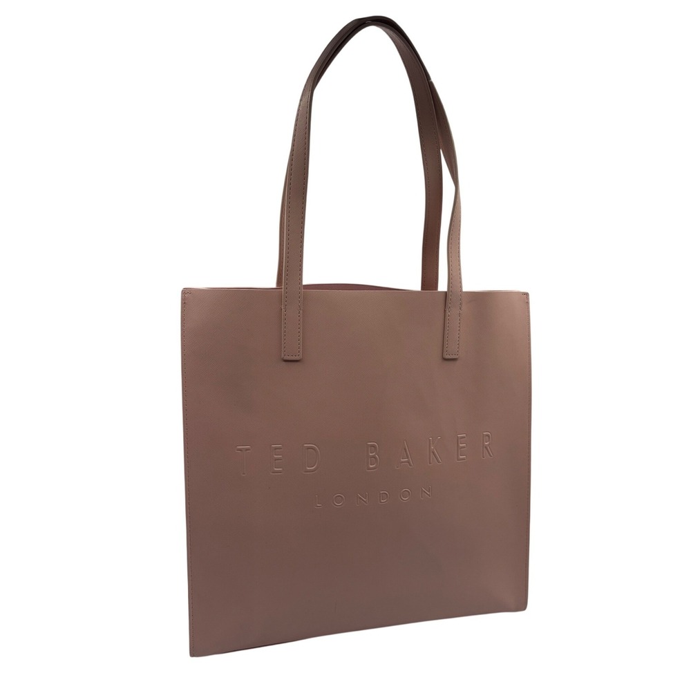Ted Baker Tote Bag Womens Large Pink Good Saffiano Debossed Logo Shopper